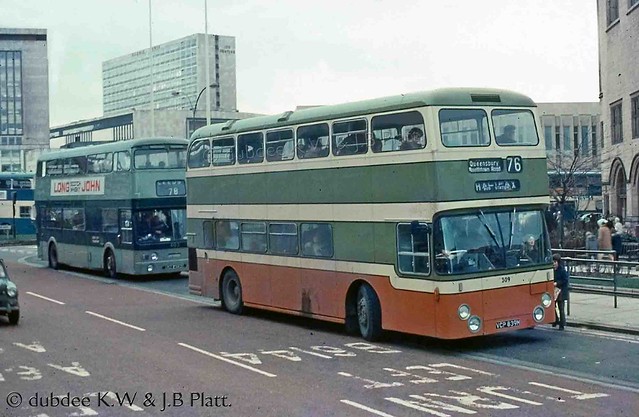 March 1974 VCP839M Daimler Fleetline of Calderdale JOC in Bradford.