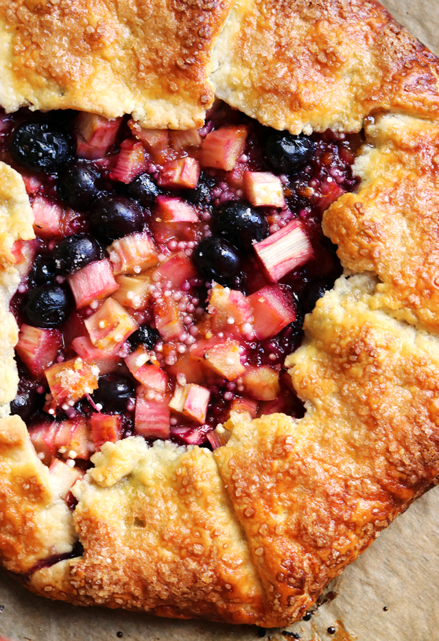 Rhubarb and Blueberry Galette