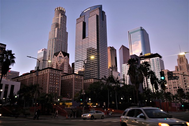 Nearing Sunset - Bustling Pershing Square, L.A.