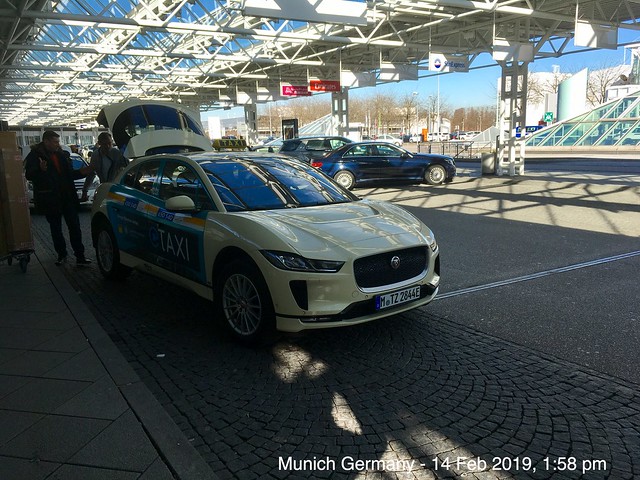 Jaguar electric Taxi in Munich airport