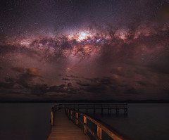 Milky Way setting over Lake Clifton, Western Australia