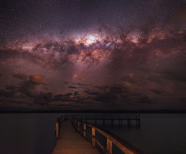 Milky Way setting over Lake Clifton, Western Australia