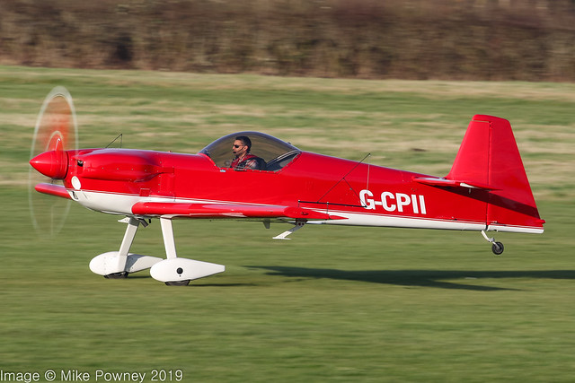 G-CPII - 1988 build Avions Mudry CAP-231, rolling for departure on Runway 26R at Barton