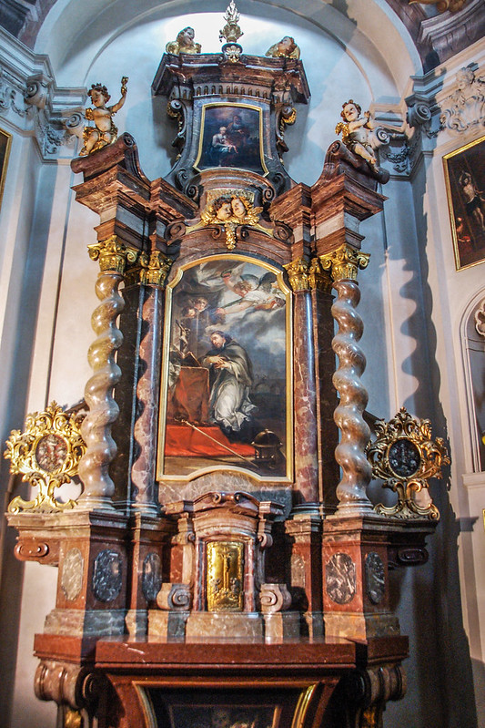Skeleton in a sepulchre, St. George's Basilica, Prague Castle.
