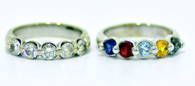 wedding ring and mother's ring
