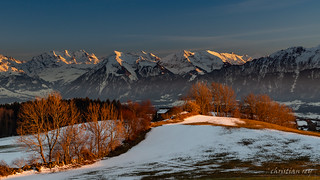 Last ligths on the Berner Alps (Switzerland)