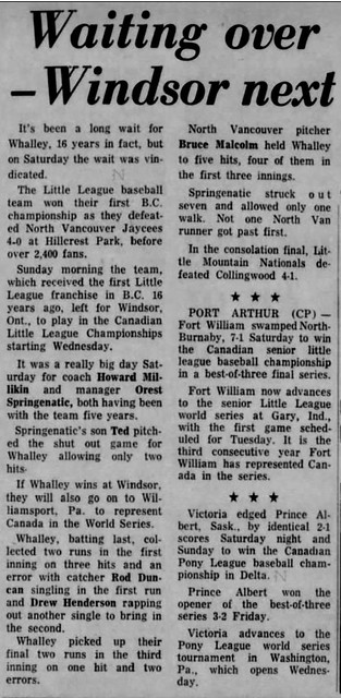 1968 BC Little League Provincial Finals