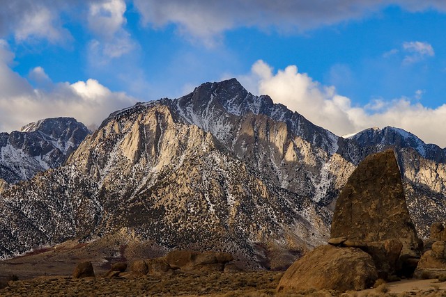 The Shark Fin & Lone Pine Peak on a Cloudy Morning