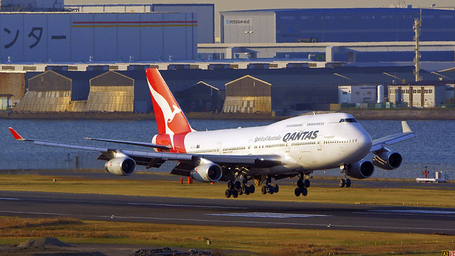 Boeing 747-438/ER, VH-OJU, Qantas Airways