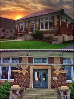 Milan Ohio ~ Milan Public Library ~ Carnegie Donation ~ Historic District ~ Influence possibly by FL Wright Architecture