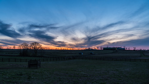 kentucky kentuckyhorsepark lexington bluehour dusk horsefarm sunset thoroughbredstable
