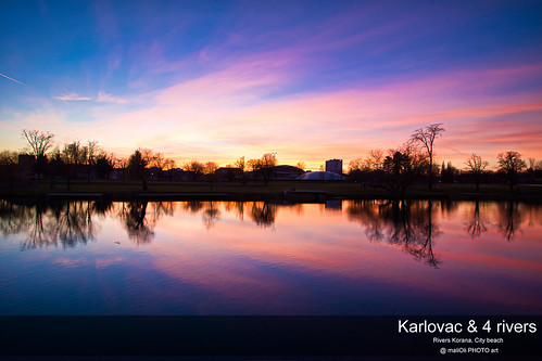 river korana karlovac dusk twilight sunset sky reflection canon