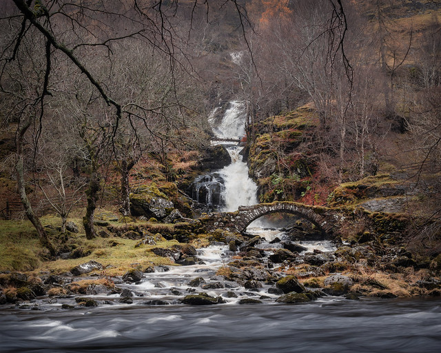 waterfall, packhorse bridge | Glen Lyon | Perthshire