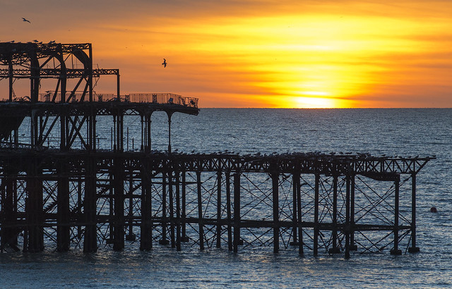 Sun Seen Setting From Hove's West Pier