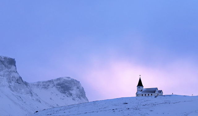 Sunrise, Church, Vik, Iceland