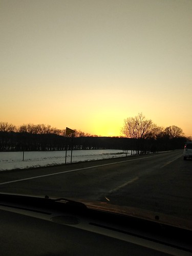 m21 highway michigan usa february 2019 winter sunset