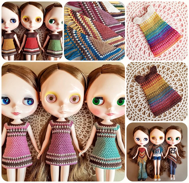 Cool girls are here to say that shop is now open! There's eight dresses and five silk scarf waiting for you! ☺❤ (Link in profile) . #blythe #blytheclothes #blythecrochet #crochet #crochetdollclothes #crochetblytheclothes #blytheetsy #etsy #etsyselle