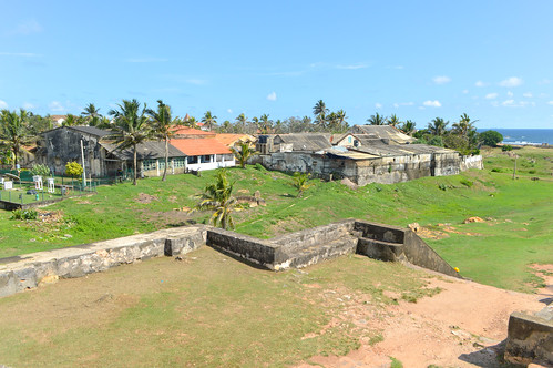 galle srilanka ceylon southasia panoramic landscape grass houses fort