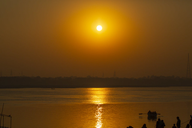River Ganges at sunrise Varanasi.