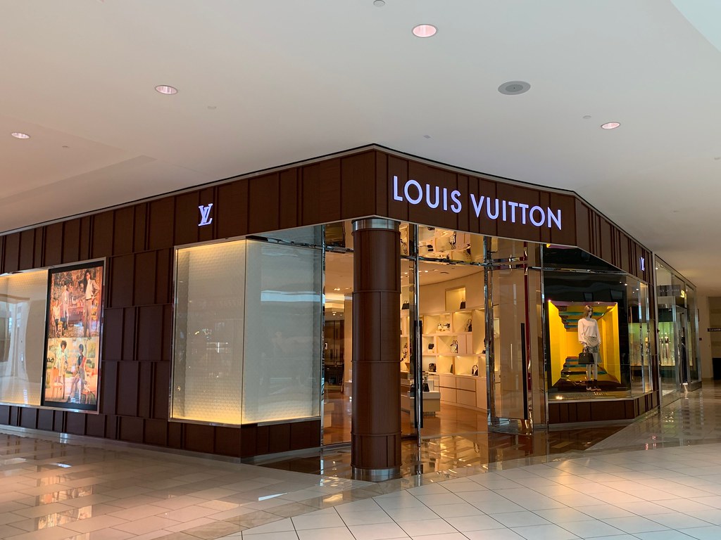 Facade of Louis Vuitton store inside Aventura Mall in Aventura