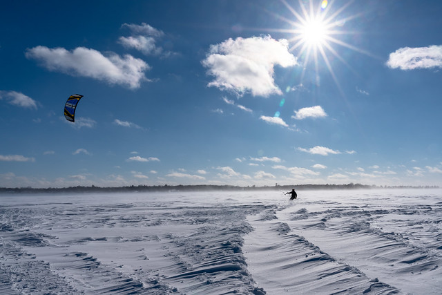 Snowkiter on Wayzata Bay in Wayzata Minnesota