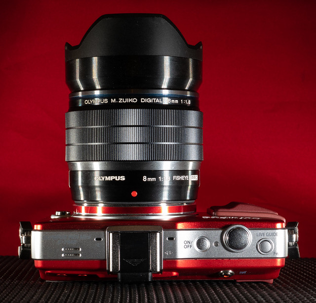 M-zuiko 8mm f1.8 pro fish eye prime lens with . . .