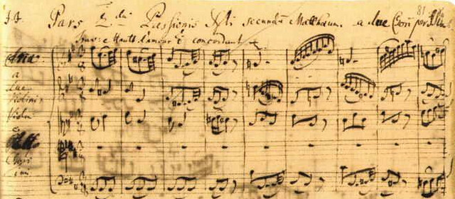 Handschrift Mattheüspassie Bach