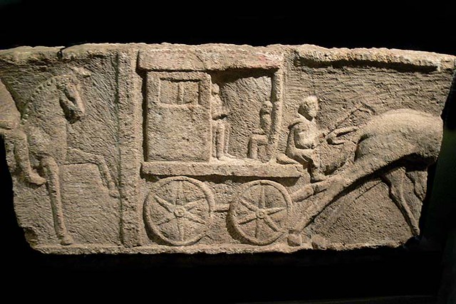 Funeral relief depicting a Roman carriage at the Museum of Carnuntium Austria WM Wolfgang Sauber 720X480
