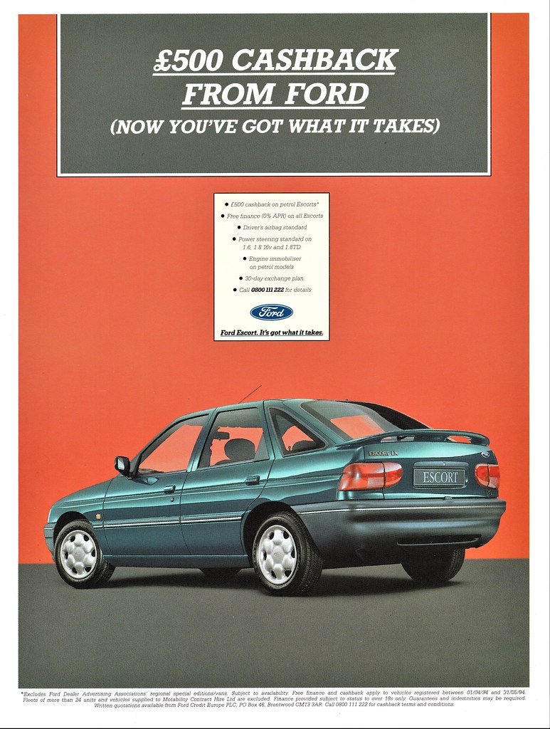 1994 Ford Escort LX Sedan (U.K. Ad)