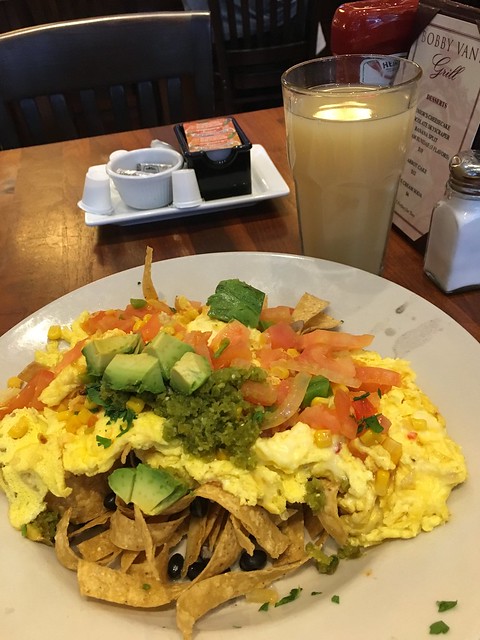 chilaquiles lunch before flying to LA