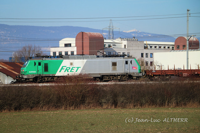 BB-437059 SNCF FRET. Between Meyrin and Satigny, February 14. 2019