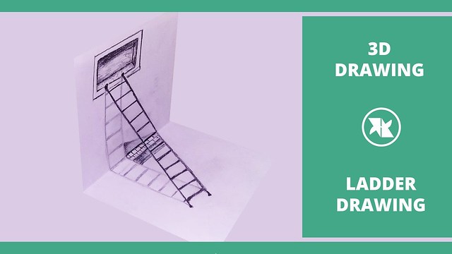 How To Draw 3D Ladder Optical Illusion & Mirror