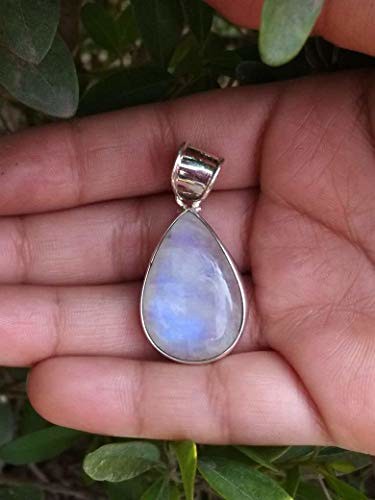 Rainbow Moonstone Pendant, Sterling silver pendant, Silver Pendant, Rainobow Moonstone, Artisan Pendant, handmade pendants,pendant,gifts for her, Blue Moonstone Pendant, Pear Shape Pendant | by ganeshjewelry