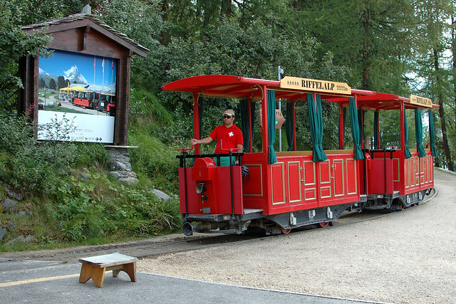 Riffelalp tram 1 + 2 Zermatt (CH) 19 augustus 2010
