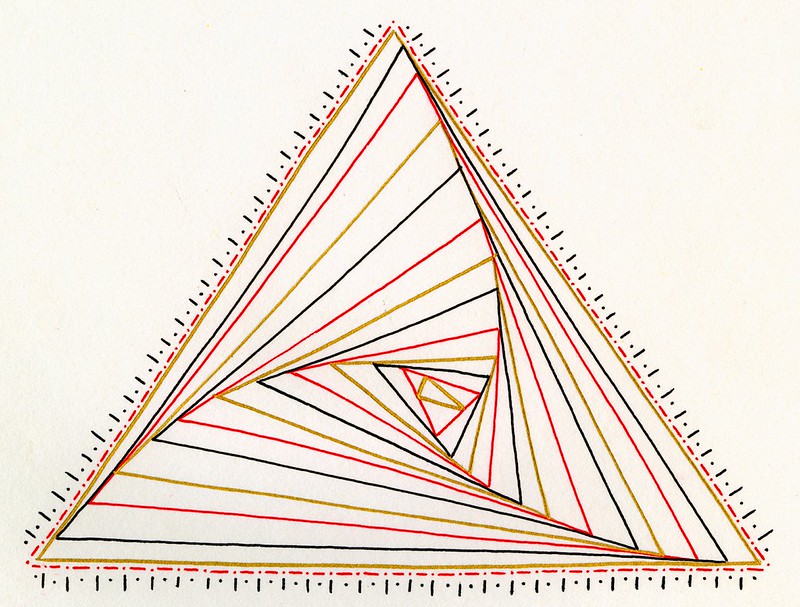 Triangulated — pen and ink drawing by Daniel Ari Friedman. "Burning Man is an annual experiment in temporary community dedicated to radical self-expression and radical self-relian