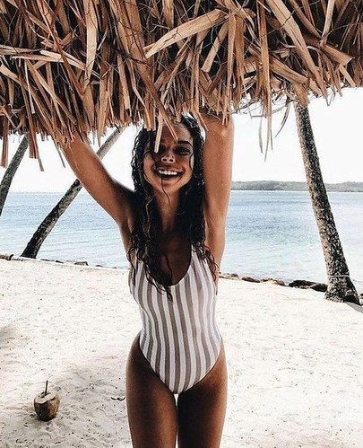 STRAW AND STIPES . . . #beachready #holidayready #sun #sea #sandybums #tanning #beach #bikini #swimsuit #allinone #beachbabes #marbella #ibiza #liveyourbestlife #tropical #feelgoodfeeling #beachbabes #hotty #countingdownthedays #bumsofinstagram #bum #bott | by seximinxswimwear