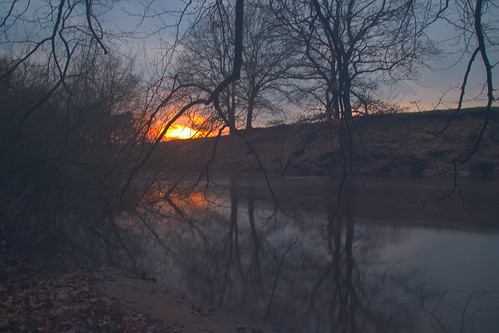 sundown sunset hunte tree baum river fluss water wasser reflection spiegelung