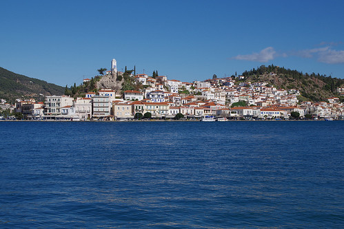 daytime landscape seascape poros island greece houses bluesky sea bluewhite tour pentaxks2 outdoors sigma