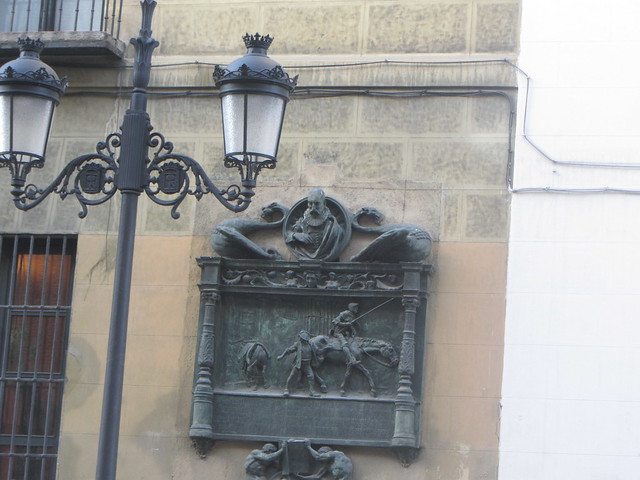 Bronze Plaque: Cervantes and Don Quixote, 1905, Calle Atocha, Madrid