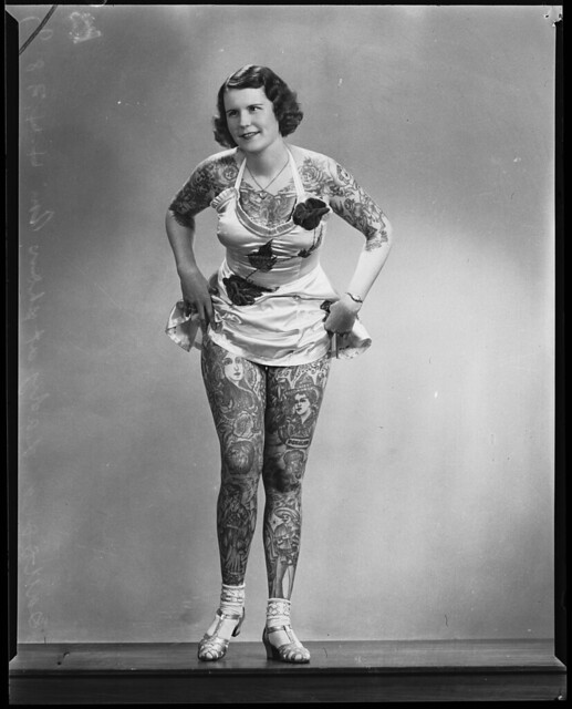 Tattooed lady Betty Broadbent, 4 April 193