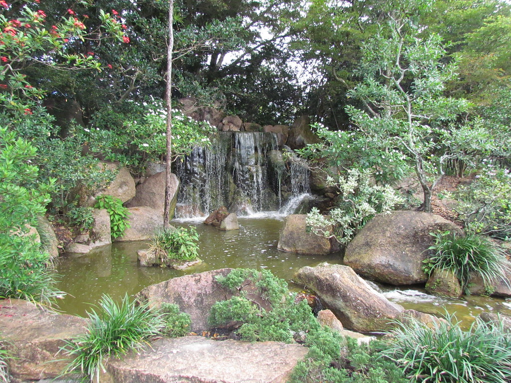 Waterfall At The Morikami Museum Japanese Gardens Del Flickr