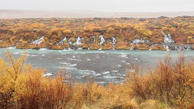 Hvítá river and Hraunfossar