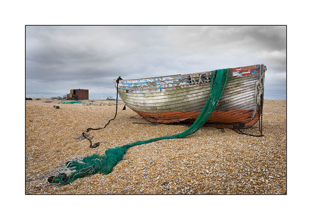 Abandoned Fishing Boat & Winch Shed, Dungeness, Kent, England.
