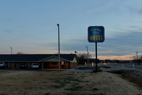 oklahoma davis motel twilight sunset sign