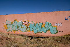 Reso, Rolk - graffiti around jardin rouge, feb 2019