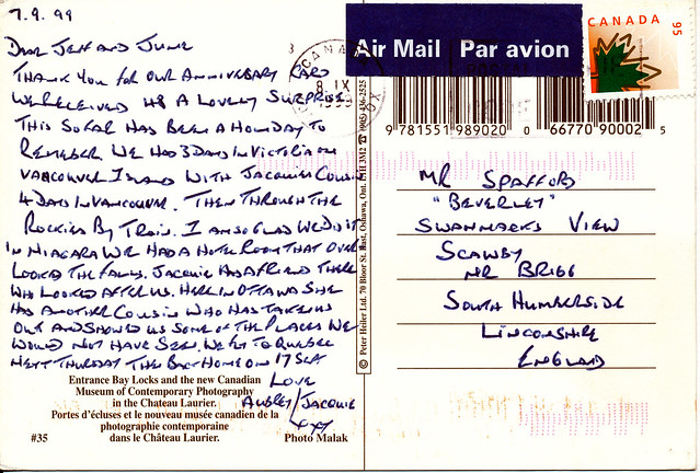 IMG_0035 Ottawa Canada. Postcards from Aubrey & Jackie Worldwide travels to Geoff Spafford RIP 7 Sept 1999