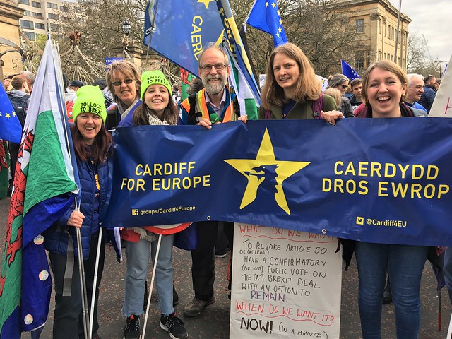 Swansea and Cardiff for Europe - about to set off on the march
