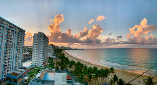 Sunset over Isla Verde Beach
