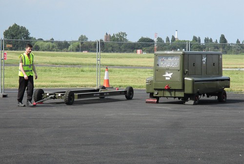 Volunteer Jason Scupham helps arrange the static display at VRT HQ, Southend Airport 15.06.18 | by Trevor Bruford