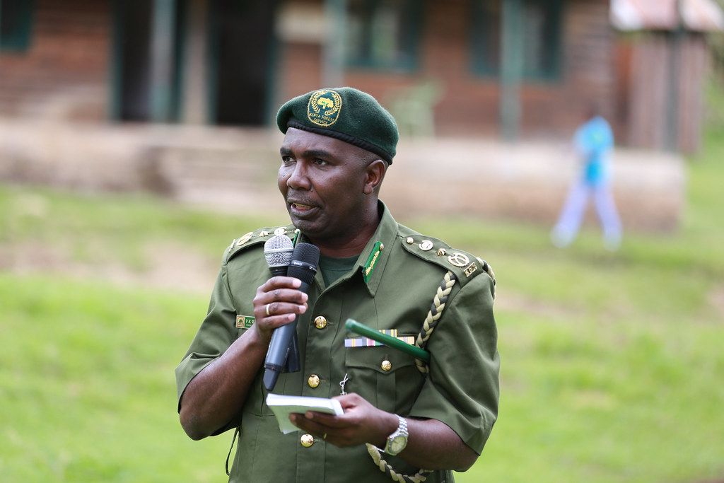 Deputy Chief Conservator and Principal Londiani Forestry College Mr Peter K. Waweru giving a specch during the launch of Participatory...